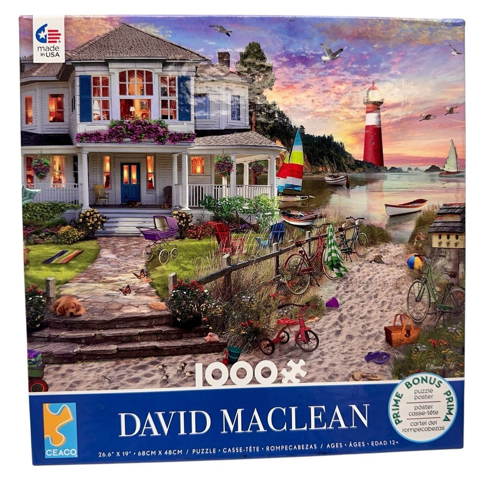 Beach Cove Beach House‎ David Maclean 1000 pc 26.6" X 19" Ceaco Puzzle
